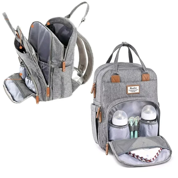 RUVALINO Diaper Bag Backpack Multifunction Travel Back Pack Baby Items Heather - Picture 2 of 11
